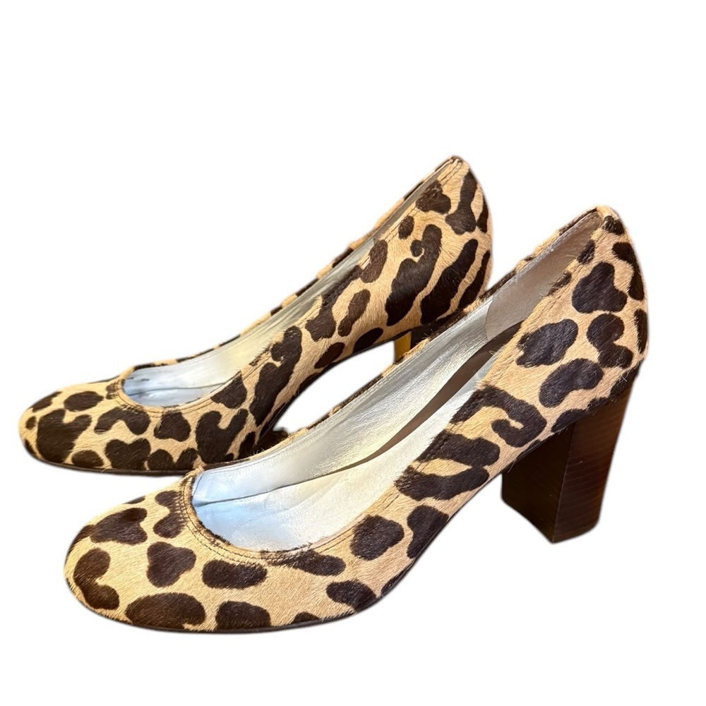 Daniblack Haircalf leopard print high heel size 9 heel 3.5” heel